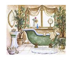 Kentop 5D Diamond Painting - Cuadro para baño (manualidades, mosaico)
