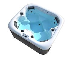 Home Deluxe Sea Star - Jacuzzi para exteriores (180 x 160 x 79 cm, 850 L, sistema de limpieza de ozono integrado, incluye 19 boquillas de masaje y 16 fuentes de luz, Sea Star.