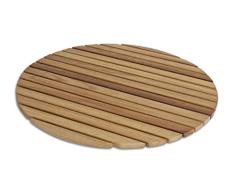 Tarima/Alfombrilla Flexible Circular para Ducha y baño, en Madera de Teca (60 cm)
