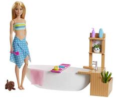 Barbie Muñeca Barbie y su Bañera de Burbujas, juguete regalo para niños y niñas (Mattel GJN32)