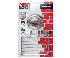 Tatkraft Megalock Jabonera de Pared con Ventosa Acero Cromado 12.5X11X12.5cm
