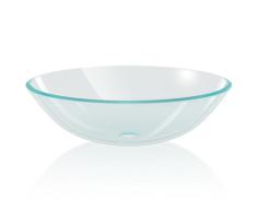Nishore Lavabo Transparente de Vidrio Templado 42 x 14 cm Lavamanos de Baño Tocador