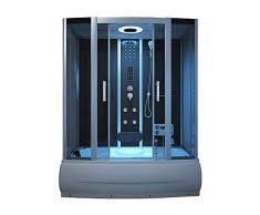 Home Deluxe Templo de Ducha Diamond Black - inkl. Whirpool y Sauna de Vapor