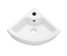 TecTake Lavabo de cerámica rectangular lavamanos esquina encimera cuenca mano baño tocador | -varios modelos- (Tipo 2 Lavabo esquina | no. 402570)
