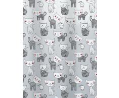 Spirella 10.15237 Mizzy - Cortina de ducha (180 x 200 cm), color gris con diseño de gatos
