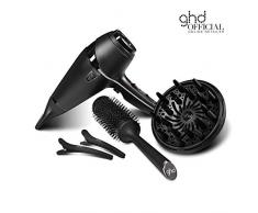 ghd Air Kit - Secador de pelo profesional con tecnología iónica, difusor, cepillo cerámico y 2 clips ghd, color negro