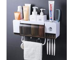 Soporte avanzado para cepillos de dientes para productos de limpieza, dispensador automático de cepillos de dientes, bañera desmontable con ventosa, ideal para niños y adultos