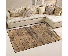 COOSUN - Alfombra antideslizante de madera antigua para salón, dormitorio, tela, multicolor, 31 x 20 inch