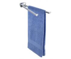 Wenko 17875100 Toallero Mural Doble Vertical Basic - 2 Brazos Flexibles, Acero INOX, 8 x 5.5 x 42 cm, Brillante