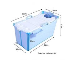 Xingxing Piscina Plegable portátil for niños Piscina pequeña bañera de Esquina Independiente Cubo de baño for Adultos/Ancianos SPA Aumento, Largo Tiempo de Aislamiento con Cubierta (Color : Blue)
