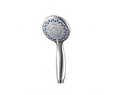Trihedral-X - Alcachofa de ducha de plástico ABS con plato grande circular cromado, ahorro de agua, diseño clásico