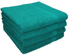Betz 4 Toallas de Lavabo Premium tamaño 50x100 cm 100% algodón (Verde Esmeralda)