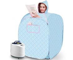 Sauna de Vapor portátil - Calentador infrarrojo Sauna Box 1000W, Ajuste de la Temperatura de 1-9 Engranajes Controlado electrónicamente, con Control Remoto inalámbrico,Blue