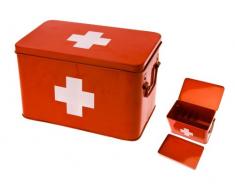 Present Time PT - Botiquín (Metal), diseño con Cruz Blanca, Color Rojo