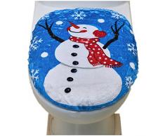 3pcs/set decoraciones de Navidad Feliz Santa tapa de inodoro y alfombra baño Set Kit para cojín - asiento para inodoro con tapa para inodoro