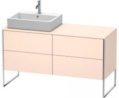 Módulo lavamanos Mural Duravit XSquare de 140,0 x 54,8 cm, 4 Extensiones, Bastidor Base Integrado con compensación de Altura, Color (Frente/Cuerpo): Seda Azul Noche Lacado Mate - XS4923L9898