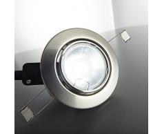 Lámpara de techo I Foco LED empotrable I Focos giratorios I Kit de 10 unidades I Incluye 10 x 5 W luces LED GU10 I Cálido-blanco I Metal color níquel mate I Focos LED redondos I 230 V I IP23 I Ø 86 mm