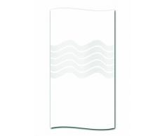 kela Wave - Cortina de ducha (plástico, 180 x 200 cm), color blanco y gris