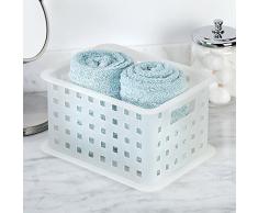 Interdesign 88101EU Spa - Cesto organizador para ducha (tamaño pequeño), color blanco translúcido