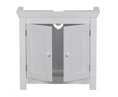 Wohnling WL1, lavabo mueble de baño 350 55,5 x 57 x 30 cm 2 puertas, blanco