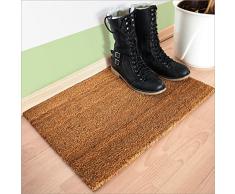 Relaxdays â Felpudo para la entrada de su hogar hecho de fibras de coco y PVC con medidas 40 x 60 cm antideslizante elemento decorativo, natural