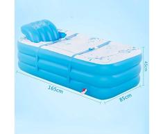 Hammer Bañera Inflable de PVC portátil Baño SPA for Adultos Bañera con Bomba de Aire eléctrica, de Gran tamaño bañera Plegable, bañera Inflable, Vapor, Sauna, Fumigación, Azul