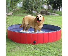 femor Piscina Perros y Gatos Bañera Plegable, Piscina para Niños,PVC Antideslizante y Resistente al Desgaste, Adecuado para Interior Exterior al Aire Libre, Color Rojo (120 x 120 x 30cm)