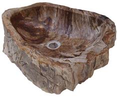 Guru-Shop Lavabo de Mármol Macizo, Lavabo, Lavabo de Piedra Natural - Modelo 2, Marrón, 14x53x34 cm, Lavabos, Lavabos Bañeras