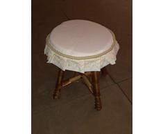 TABURETE BAÑO REDONDO CON COJIN MIMBRE MIEL