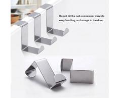 SKR Fuerte Gancho Robe Sombrero Ropa Toalla Baño, Acero Inoxidable, familia y oficina Suit de 4