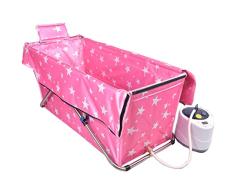 Bañera plegable 2 en 1 con almohada inflable + vapor Sauna Caja, Bañera de hidromasaje portátil Interior Personal Spa Sauna para adultos, niños, tejido mercerizado + relleno de esponja + marco de acer