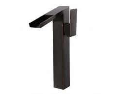 jruia Retro Negro Baño grifo alto cascada lavabo grifo grifo mezclador monomando accesorio de alta ancha caño, aceite eingerieben Bronce