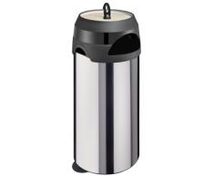Meliconi - Cenicero para exteriores con papelera (60 L, acero inoxidable con tapa de plástico y metal)