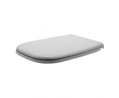 Duravit 67310099 - Tapa y Asiento de inodoro D-Code, compacto, con bisagras de acero inoxidable sin cierre SoftClose, 1 pieza, color blanco