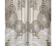 MSV 140803 - Cortina de Ducha (poliéster y plástico, 180 x 200 x 0,1 cm, 12 Anillas), diseño de sombrillas, Color marrón