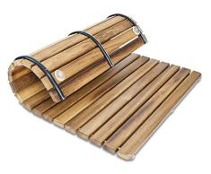 Tarima/Alfombrilla FLEXIBLE para ducha y baño, en madera de teca (50 x 100 cm)