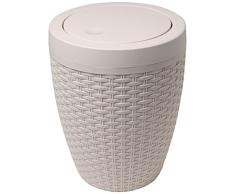 Addis Papelera de baño con Tapa basculante de Mimbre sintético, Lino Calico.