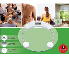 BASCULA DE BAÑO DIGITAL REDONDA CRISTAL REFORZADO 180 KG BÁSCULA GARANTIA