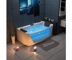 Tronitechnik - Bañera de hidromasaje (180 x 88 cm, con calefacción, cascada, hidromasaje y terapia de luz colorida)