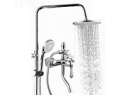 LWUDI Sistema Set De Duchaset, Ducha de Mano de Alta presión, Todo de Bronce Toma una Ducha Conjunto, Puede Levantar el baño Grifo de Ducha Circular, Cabezal de Ducha con Ducha de Mano