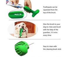 Bogeer Cepillo de Dientes para Perros Dog Brushing Stick Limpieza de higiene Dental Cuidado Oral para Mascotas Juguete para Masticar Regalo de Amante de los Animales no tóxica verde