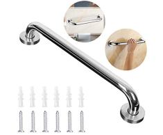 BESTZY Asa Seguridad para Baño Manija la Ducha Acero Inoxidable Barra larga Durable Metal para la Bañera Manija la Ducha Agarre Baño Discapacitados Niños y Personas Mayores (30cm)