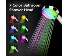 Control automático del sensor de temperatura Cambio de color Sensible Cambio Baño Balneario Ducha Cabezal de luces LED Gadget Cabeza de ducha Cabeza de ducha de mano para baño