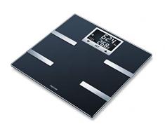 Beurer BF-720 Báscula digital diagnóstica con IMC función bluetooth de vidrio, app health manager, 180 kg, pantalla LCD retroiluminada, grandes dígitos 2.3 cm, color negro
