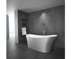Bañera Acrílica Exenta Independiente Oval Plateada 1710x745mm