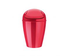 Koziol Del S Bote de Basura con Tapa Oscilante, Papelera, Rojo Oscuro, 5777583