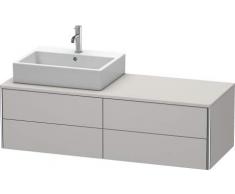 Mueble lavamanos de Pared Duravit XSquare 140,0 x 54,8 cm, 4 cajones, Incl. Hueco para sifón y Delantal, Color (Frente/Cuerpo): Blanco Seda Lacado Mate - XS4913L3636