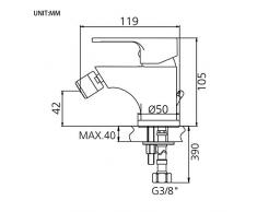 GRIFEMA G15003-PORTO, Grifo Monomando para Lavabo con función de ahorro de agua, Mezclador monomando para lavabo, Cromo