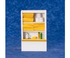 Casa De Muñecas Muebles Miniatura Blanco Estantería De Baño Y Accesorios Limón