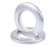 LANGING - 32 Anillas para Barra de Cortinas, Redondas, Anillas de Ojal de Cortina de plástico, diámetro Interior de 42 mm, Anillas de Bricolaje para Cortina de Ventana o Cortina de Puerta de Armario